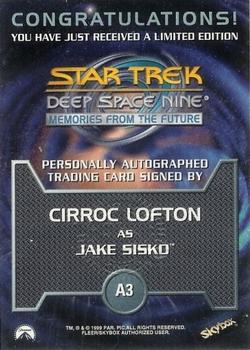 1999 SkyBox Star Trek: Deep Space Nine: Memories from the Future - Autograph Series #A3 Cirroc Lofton Back