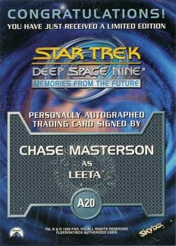 1999 SkyBox Star Trek: Deep Space Nine: Memories from the Future - Autograph Series #A20 Chase Masterson Back