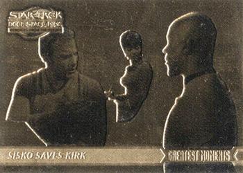 1999 SkyBox Star Trek: Deep Space Nine: Memories from the Future - Greatest Moments Gold #G3 Sisko Saves Kirk Front