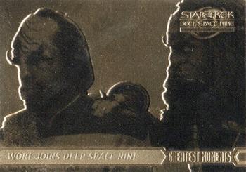 1999 SkyBox Star Trek: Deep Space Nine: Memories from the Future - Greatest Moments Gold #G9 Worf Joins Deep Space Nine Front
