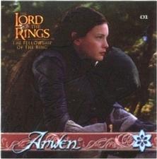 2002 Artbox Lord of the Rings Action Flipz - Rainbow Foil Chromium Stickers #1 Arwen Front