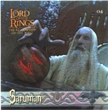 2002 Artbox Lord of the Rings Action Flipz - Rainbow Foil Chromium Stickers #4 Saruman Front