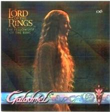 2002 Artbox Lord of the Rings Action Flipz - Mosaic Chrome Holo Stickers #6 Galadriel Front