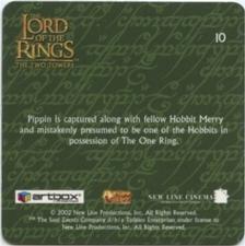 2002 Artbox Lord of the Rings: The Two Towers Action Flipz #10 Pippin Back