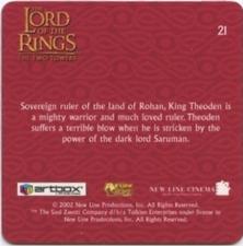 2002 Artbox Lord of the Rings: The Two Towers Action Flipz #21 King Theoden Back