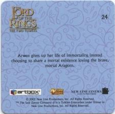 2002 Artbox Lord of the Rings: The Two Towers Action Flipz #24 Arwen Back