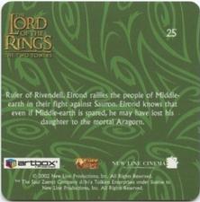 2002 Artbox Lord of the Rings: The Two Towers Action Flipz #25 Elrond Back