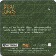 2002 Artbox Lord of the Rings: The Two Towers Action Flipz #27 Hobbits Back