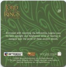 2002 Artbox Lord of the Rings: The Two Towers Action Flipz #29 Legolas Back