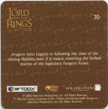 2002 Artbox Lord of the Rings: The Two Towers Action Flipz #30 Aragorn Back