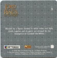 2002 Artbox Lord of the Rings: The Two Towers Action Flipz #31 Gandalf Back