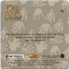 2002 Artbox Lord of the Rings: The Two Towers Action Flipz #45 Uruk-Hai Back
