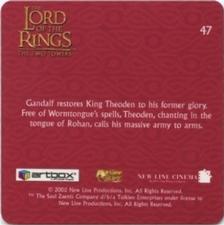 2002 Artbox Lord of the Rings: The Two Towers Action Flipz #47 King Theoden Back