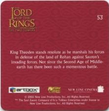 2002 Artbox Lord of the Rings: The Two Towers Action Flipz #53 King Theoden Back