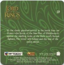 2002 Artbox Lord of the Rings: The Two Towers Action Flipz #59 Elven Army Back