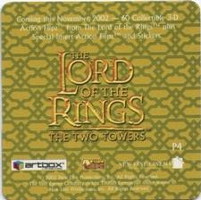 2002 Artbox Lord of the Rings: The Two Towers Action Flipz - Promo Flipz #P4 Gimli Back
