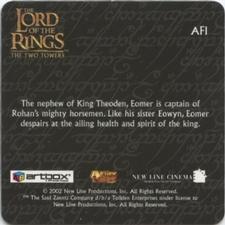 2002 Artbox Lord of the Rings: The Two Towers Action Flipz - Rare Action Flipz (U.K. Retail) #AF1 Éomér Back