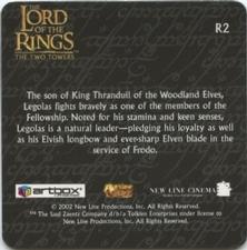 2002 Artbox Lord of the Rings: The Two Towers Action Flipz - Rare Action Flipz #R2 Legolas Back