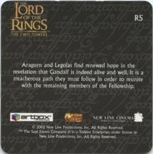 2002 Artbox Lord of the Rings: The Two Towers Action Flipz - Rare Action Flipz #R5 The Fellowship Back