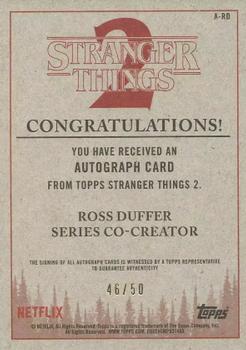 2019 Topps Stranger Things Series 2 - Autographs Green #A-RD Ross Duffer Back