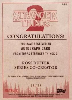 2019 Topps Stranger Things Series 2 - Autographs Purple #A-RD Ross Duffer Back
