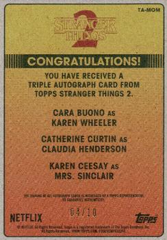 2019 Topps Stranger Things Series 2 - Triple Autographs #NNO Cara Buono / Catherine Curtin / Karen Ceesay Back
