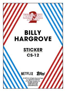 2019 Topps Stranger Things Series 2 - Character Stickers #CS-12 Billy Hargrove Back