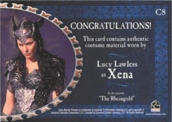 2007 Rittenhouse Xena Dangerous Liasons - Costumes #C8 Xena Back