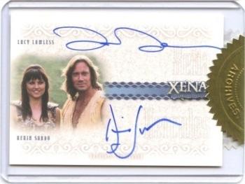 2007 Rittenhouse Xena Dangerous Liasons - Dual Autograph #DA9 Lucy Lawless / Kevin Sorbo Front