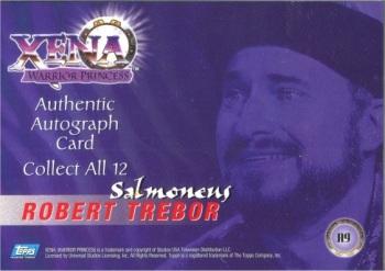 1998 Topps Xena: Warrior Princess Series II - Autographs #A9 Robert Trebor Back