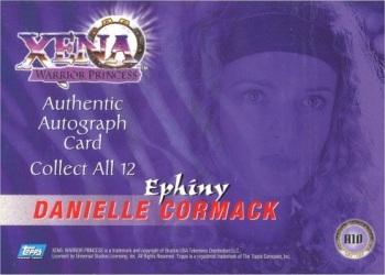 1998 Topps Xena: Warrior Princess Series II - Autographs #A10 Danielle Cormack Back
