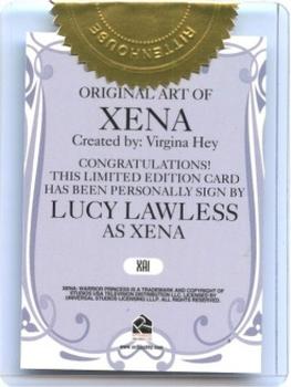 2004 Rittenhouse Xena Art & Images - Case Topper Autographs #XA1 Lucy Lawless Back