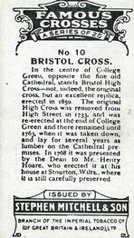 1923 Mitchell's Famous Crosses #10 Bristol Cross Back