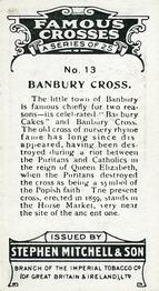 1923 Mitchell's Famous Crosses #13 Banbury Cross Back
