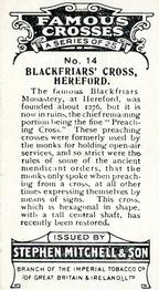 1923 Mitchell's Famous Crosses #14 Blackfriars' Cross, Hereford Back