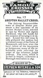 1923 Mitchell's Famous Crosses #17 Shepton Mallet Cross Back