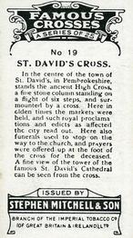1923 Mitchell's Famous Crosses #19 St. David's Cross Back