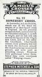 1923 Mitchell's Famous Crosses #22 Somersby Cross Back
