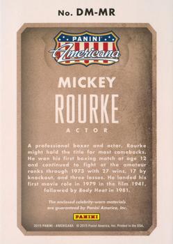 2015 Panini Americana - Double Materials #DM-MR Mickey Rourke Back
