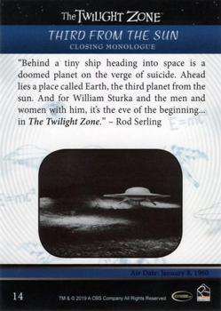 2019 Rittenhouse The Twilight Zone Rod Serling Edition #14 Third From The Sun Back