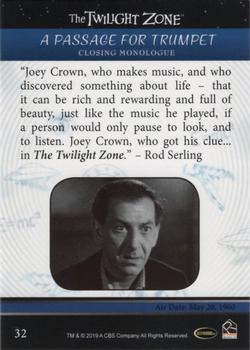 2019 Rittenhouse The Twilight Zone Rod Serling Edition #32 A Passage For Trumpet Back