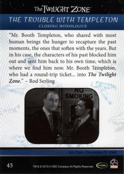 2019 Rittenhouse The Twilight Zone Rod Serling Edition #45 The Trouble With Templeton Back
