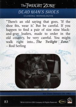 2019 Rittenhouse The Twilight Zone Rod Serling Edition #83 Dead Man's Shoes Back