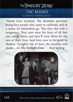 2019 Rittenhouse The Twilight Zone Rod Serling Edition #145 The Masks Back