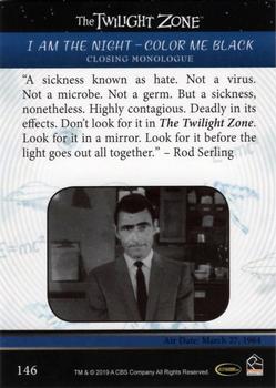 2019 Rittenhouse The Twilight Zone Rod Serling Edition #146 I Am The Night - Color Me Black Back