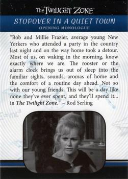 2019 Rittenhouse The Twilight Zone Rod Serling Edition #150 Stopover In A Quiet Town Front