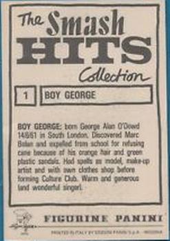 1984 Panini Smash Hits #1 Boy George Back