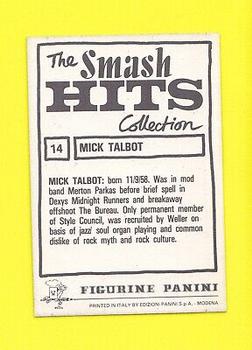 1984 Panini Smash Hits #14 Mick Talbot Back