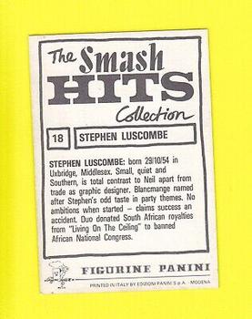 1984 Panini Smash Hits #18 Stephen Luscombe Back