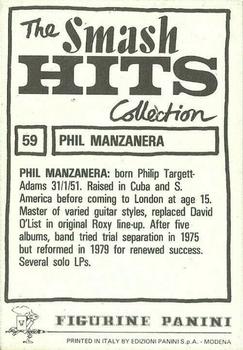 1984 Panini Smash Hits #59 Phil Manzanera Back